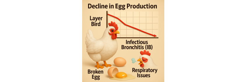 Infectious Bronchitis Virus (IBV) causes drop in egg production