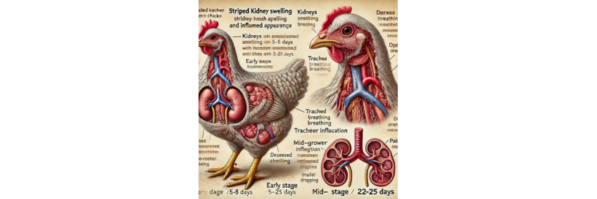 Pathophysiology, Clinical Symptoms, and Nutritional Management of Kidney Swelling and Tracheal Inflammation in Commercial Broilers at Early and Mid-Grower Phases